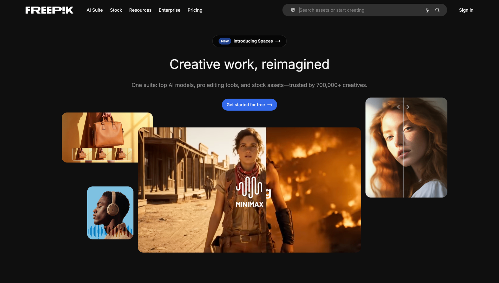 Freepik Home Page